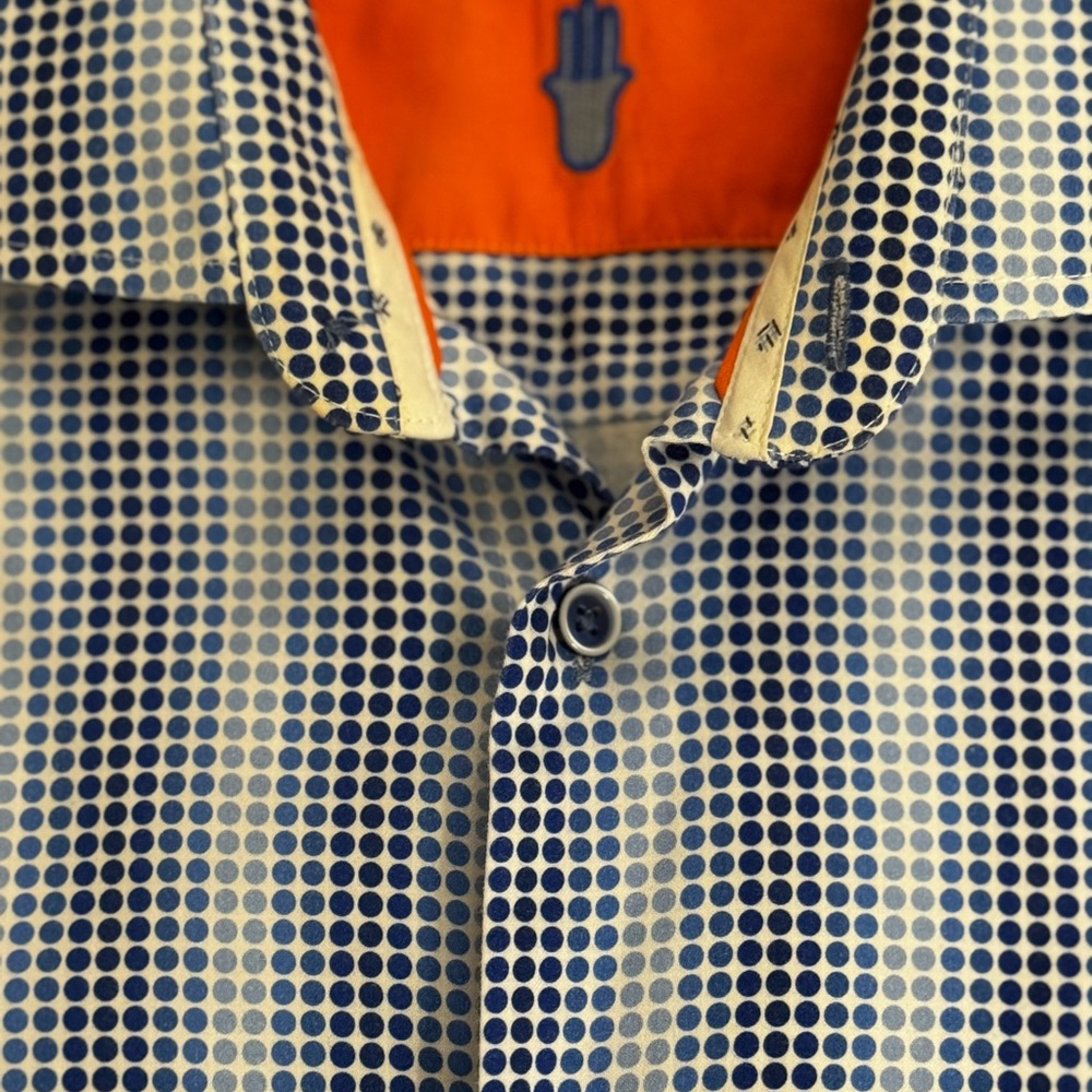 Visconti Black navy Polka Dot Men's Casual Shirt